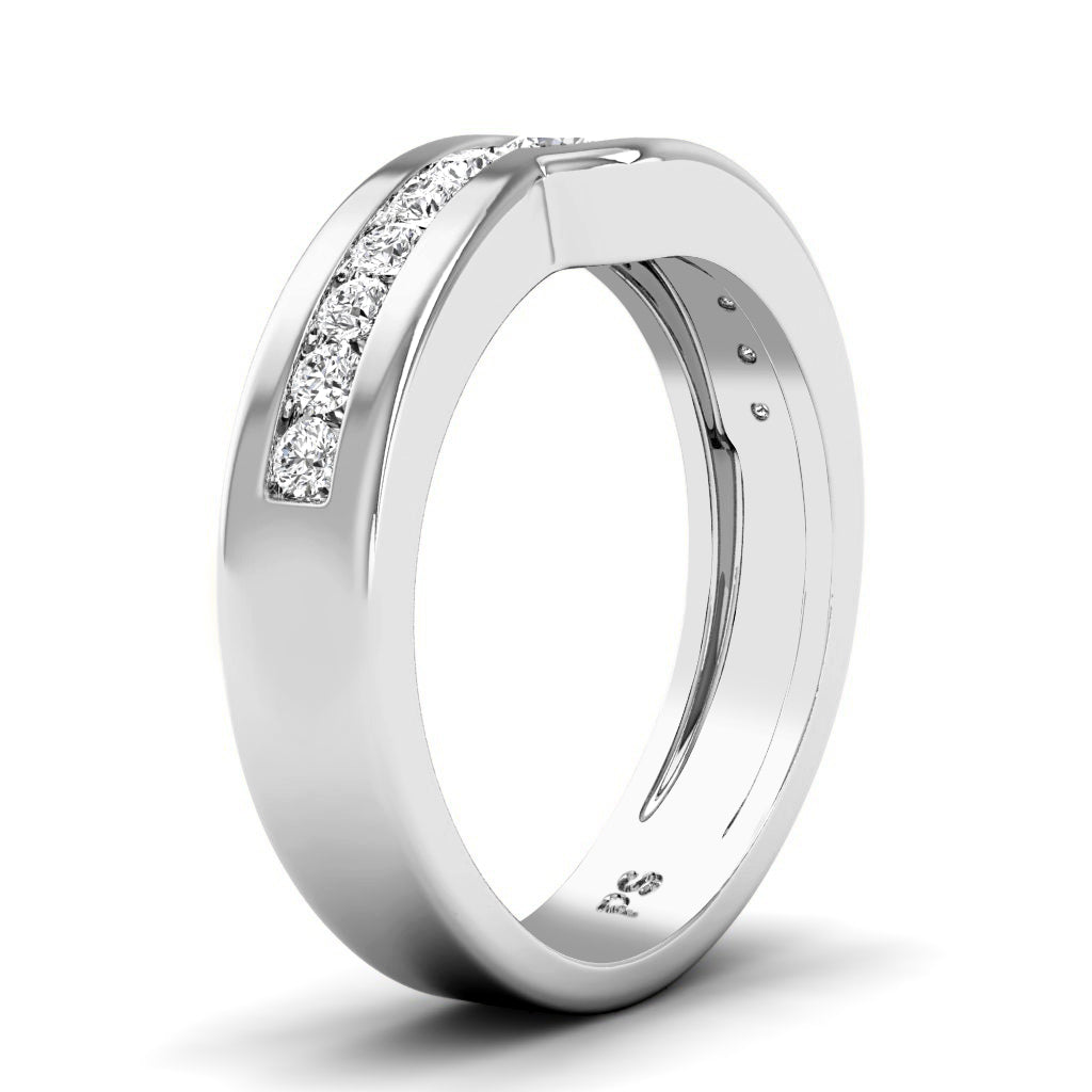 0.60 CT Round Cut Diamonds - Mens Wedding Band