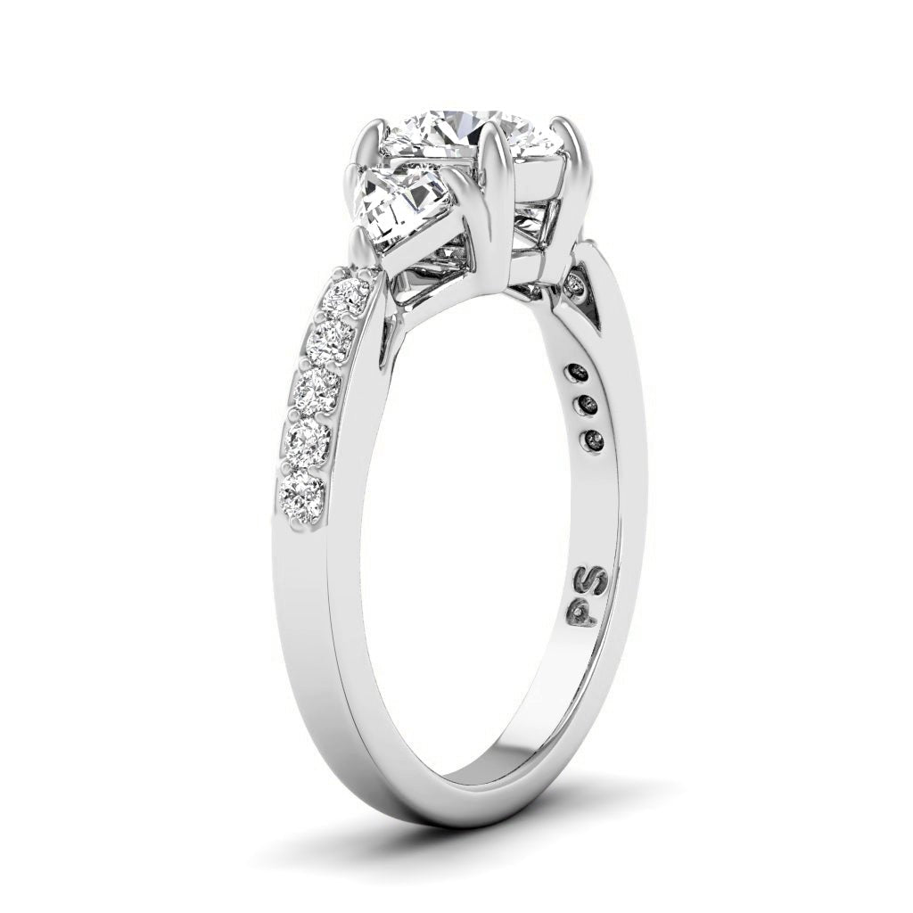 0.95 - 2.10 CT Round & Triangle Cut Natural Diamonds - Engagement Ring - Primestyle.com