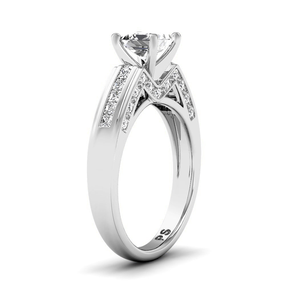 0.95-6.45 CT Princess & Round Cut Diamonds - Engagement Ring