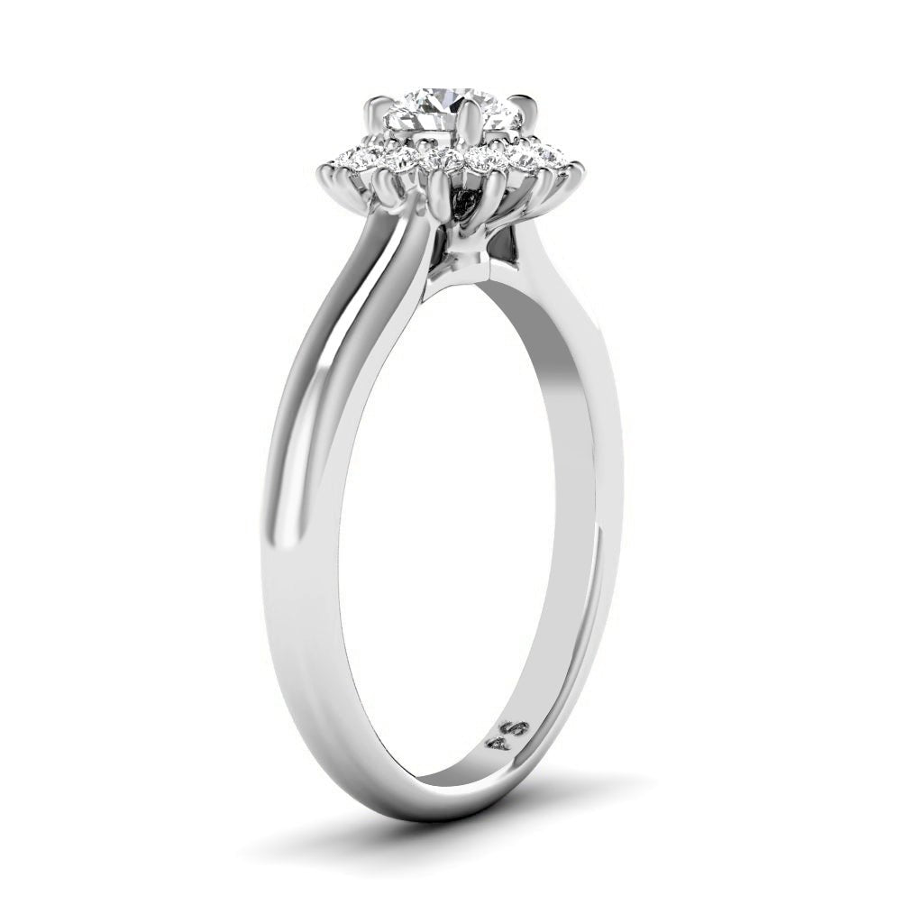 0.20 CT Round Cut Lab Grown Diamonds - Halo Ring - Primestyle.com