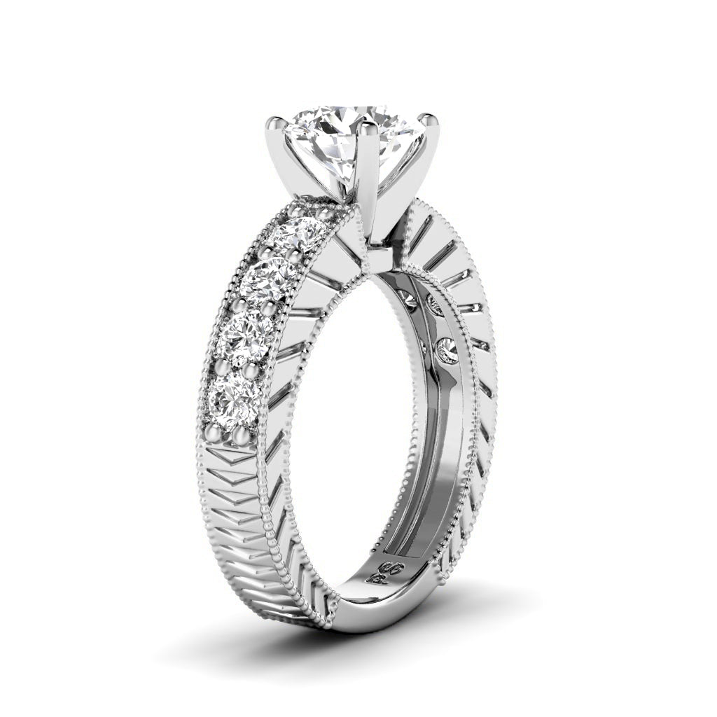 1.20-2.35 CT Princess & Round Cut Natural Diamonds - Engagement Ring