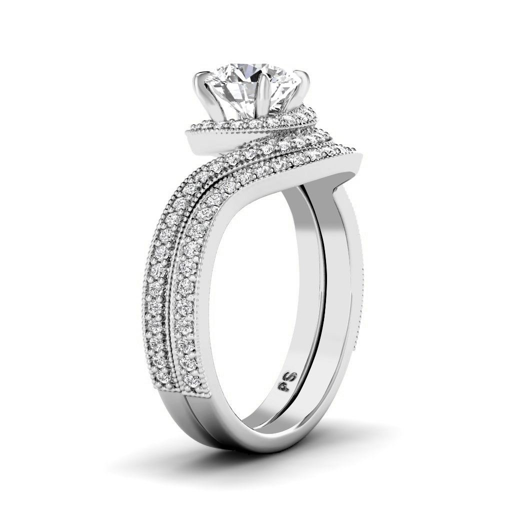 0.95-6.45 CT Round Cut Diamonds - Bridal Set