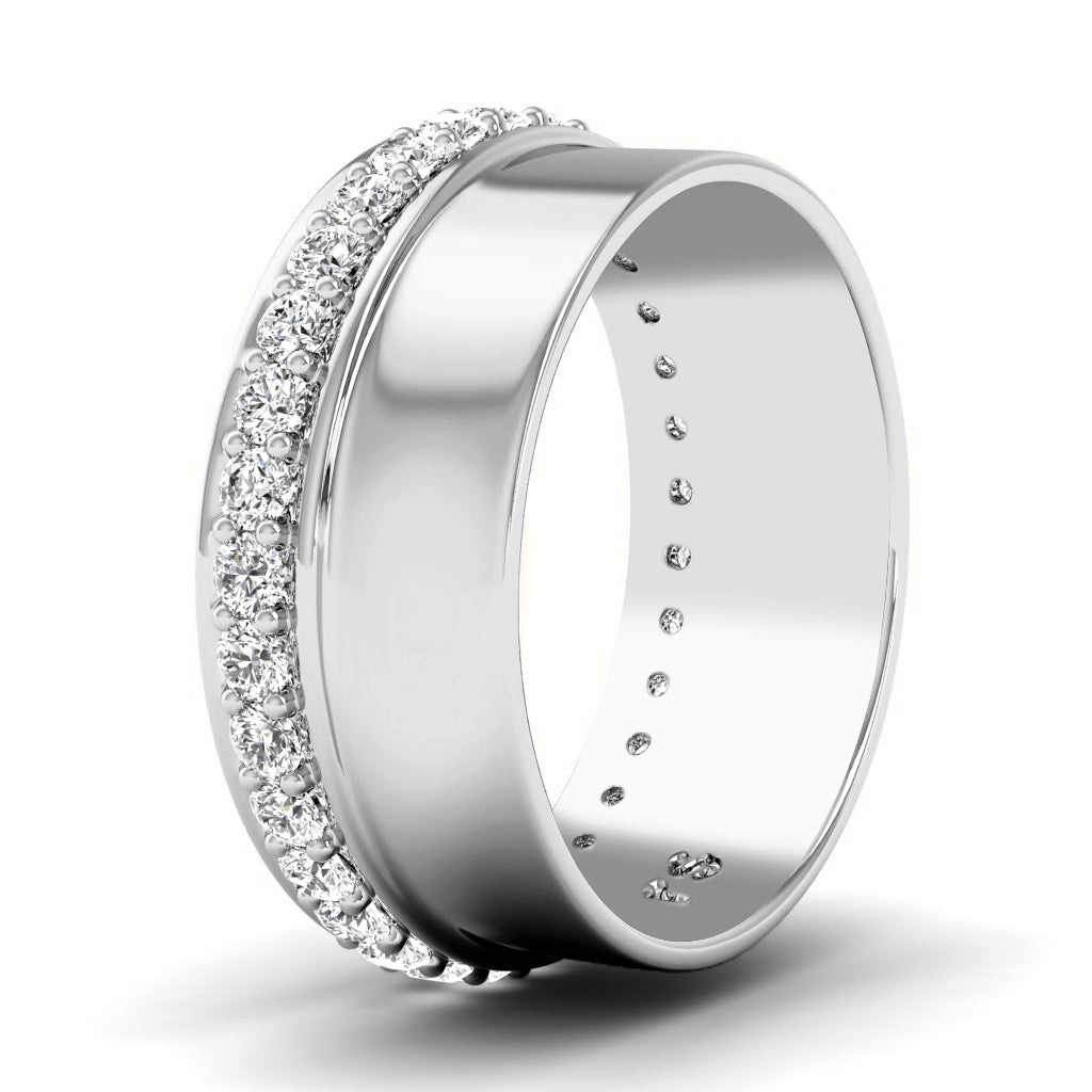 1.00 CT Round Cut Lab Grown Diamonds - Mens Wedding Band