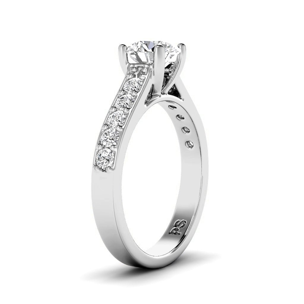 0.95-6.45 CT Round Cut Lab Grown Diamonds - Engagement Ring