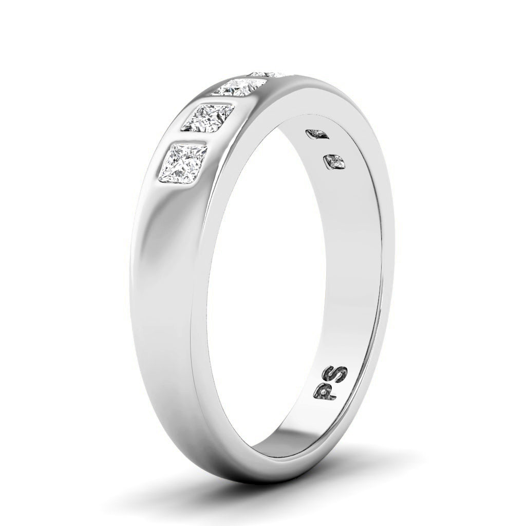 0.65 CT Princess Cut Diamonds - Wedding Band