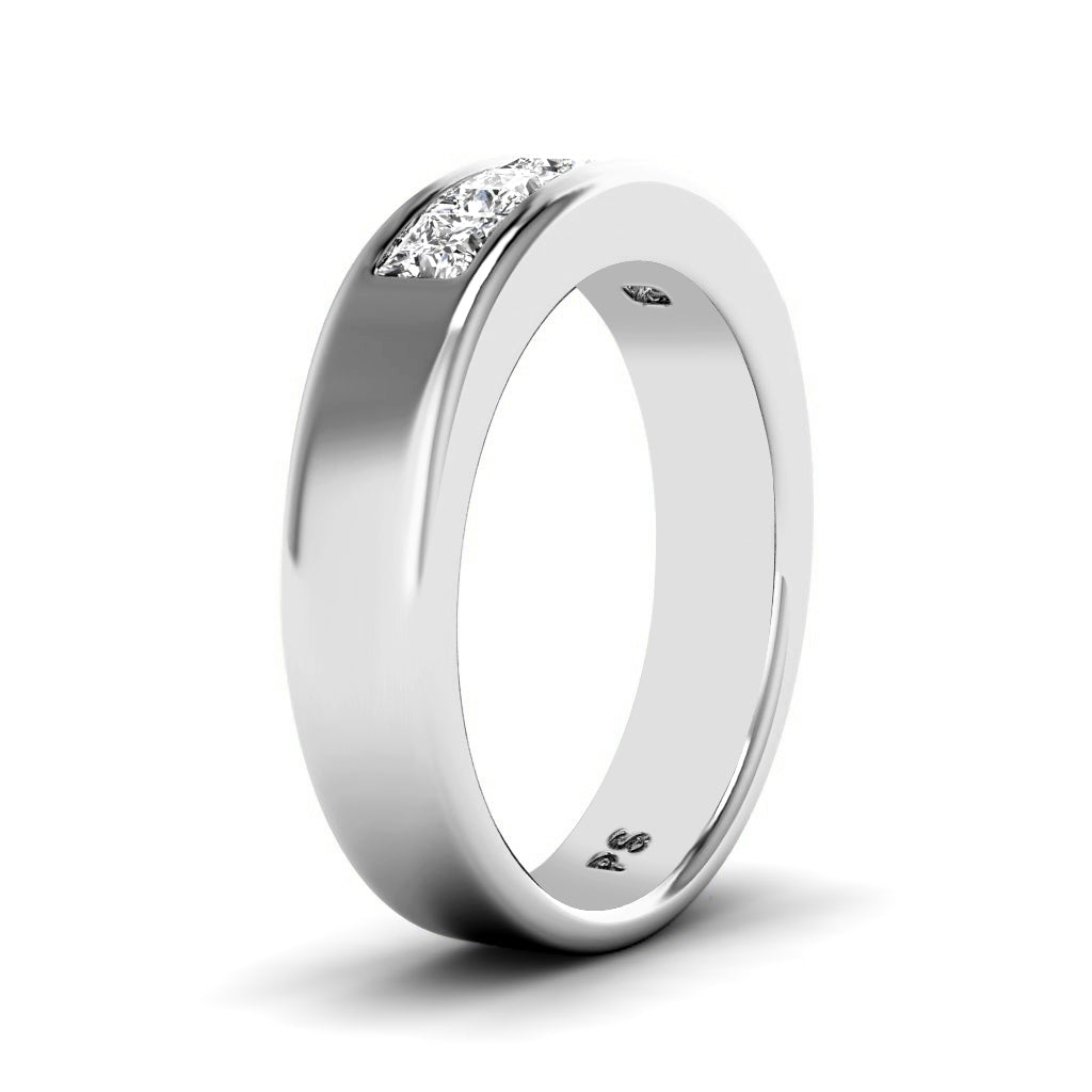 1.00 CT Princess Cut Diamonds - Mens Wedding Band