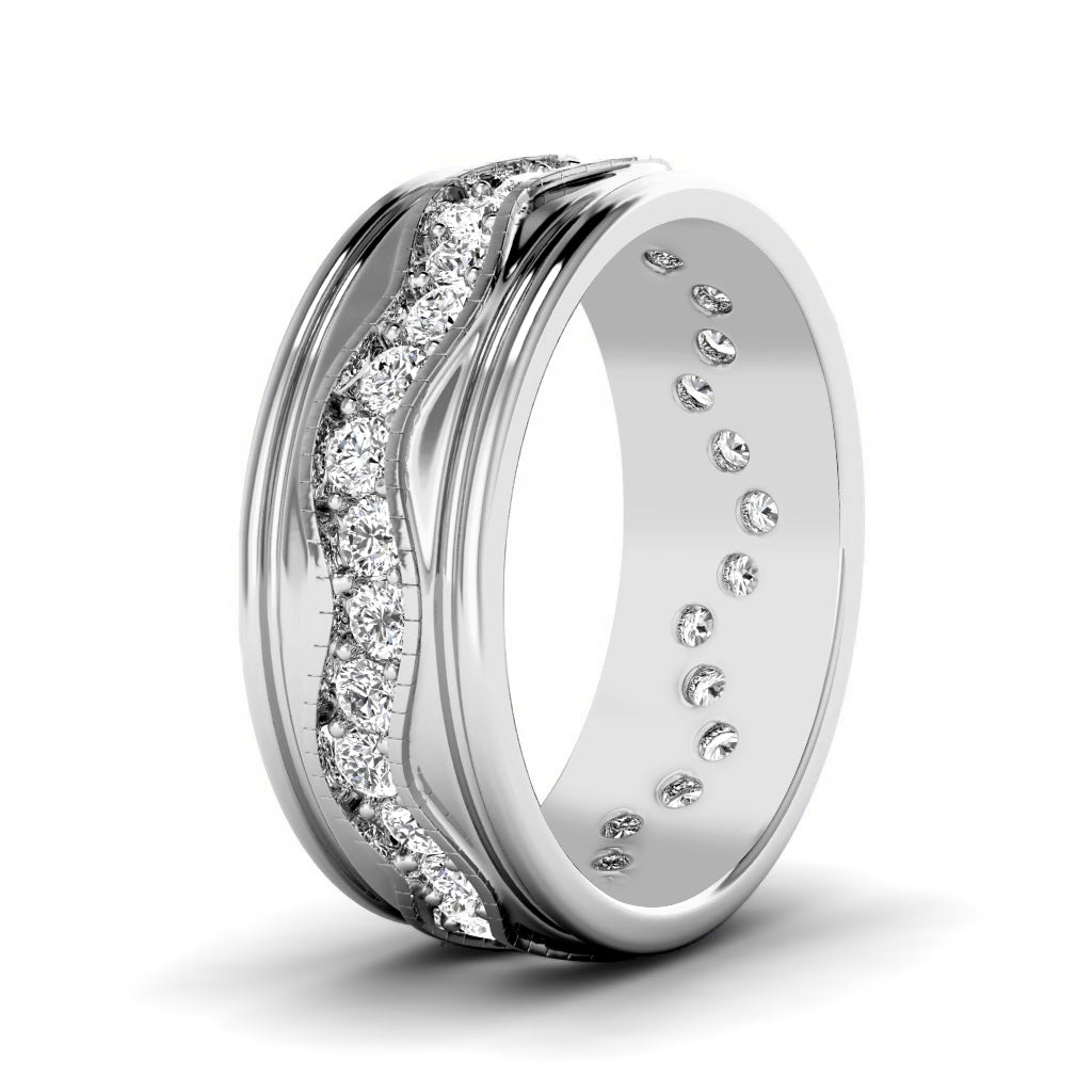 1.50 CT Round Cut Diamonds - Mens Wedding Band