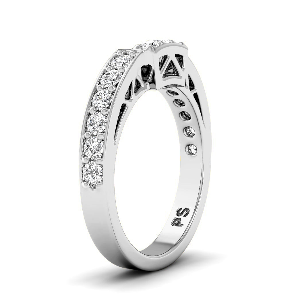 0.60 CT Round Cut Lab Grown Diamonds - Wedding Band