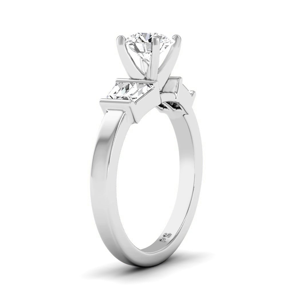 0.90-6.40 CT Round & Taper Cut Lab Grown Diamonds - Engagement Ring