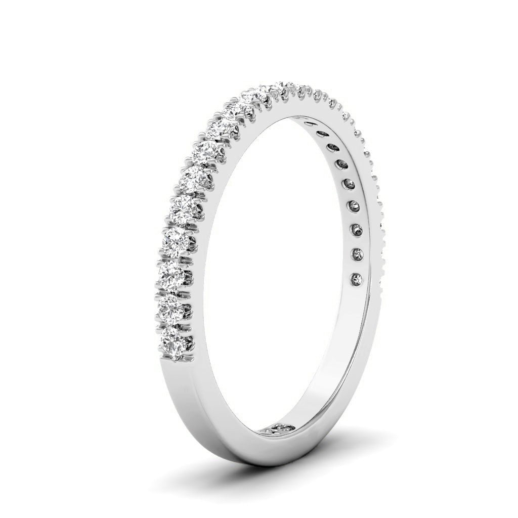 Luxurious 0.25 CT Round Cut Diamonds - Wedding Band in 14KT White Gold - Primestyle.com