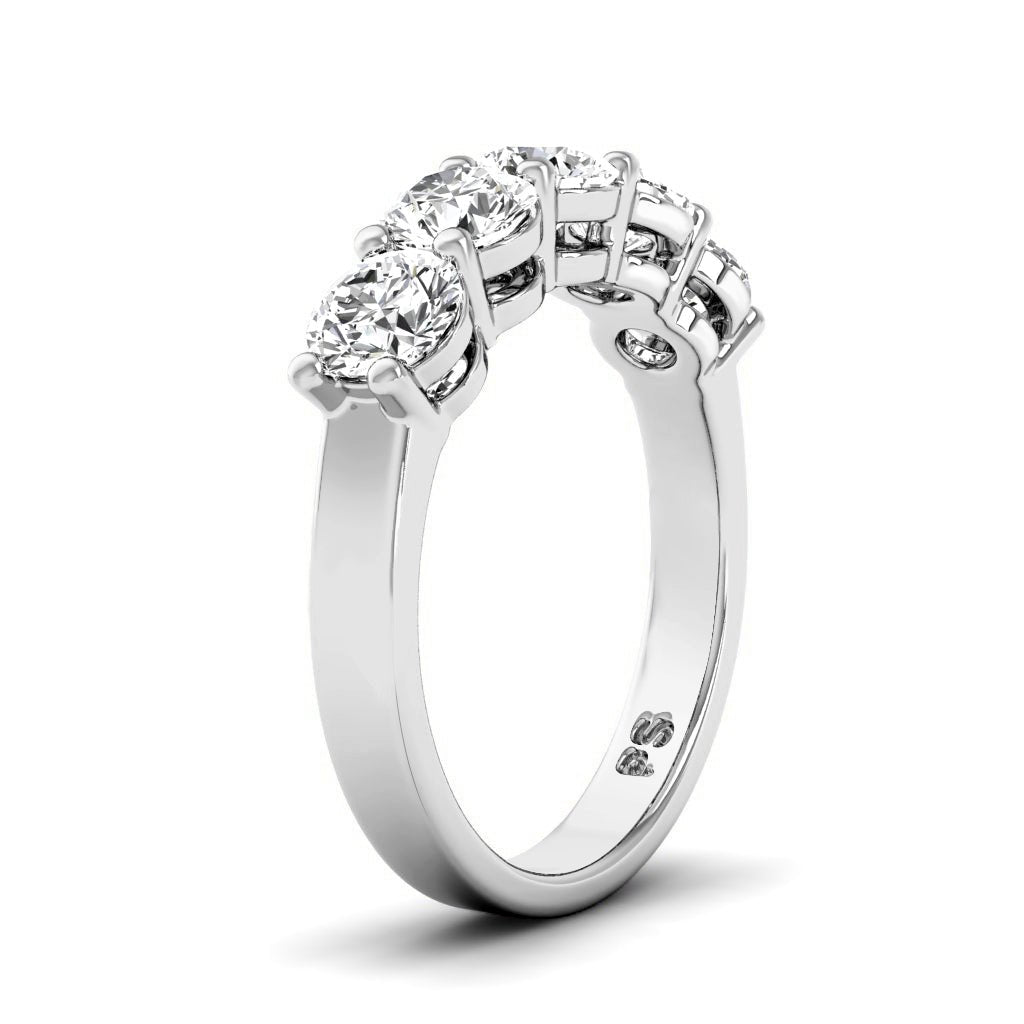 Stunning 2.00 CT Round Cut Diamonds - Wedding Band in 14KT White Gold - Primestyle.com