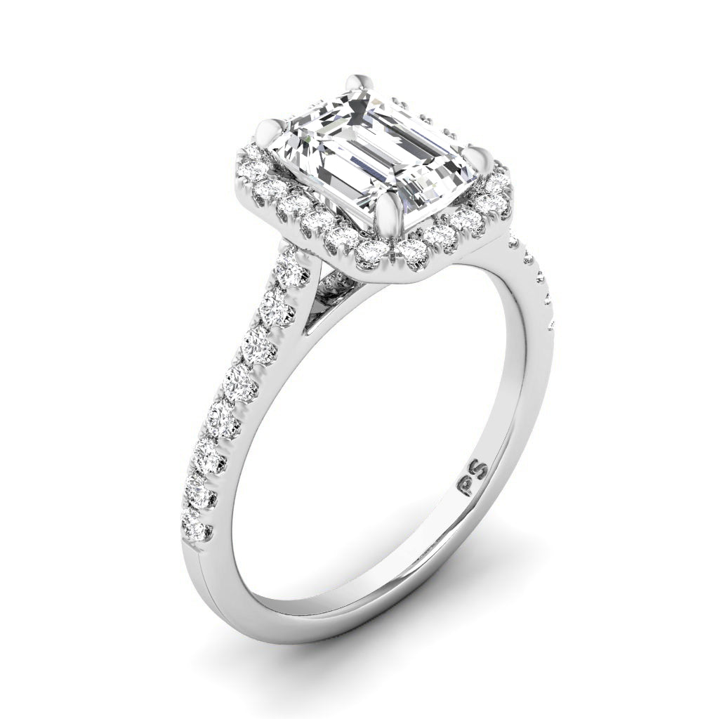 0.95-3.45 CT Round & Emerald Cut Lab Grown Diamonds - Halo Ring