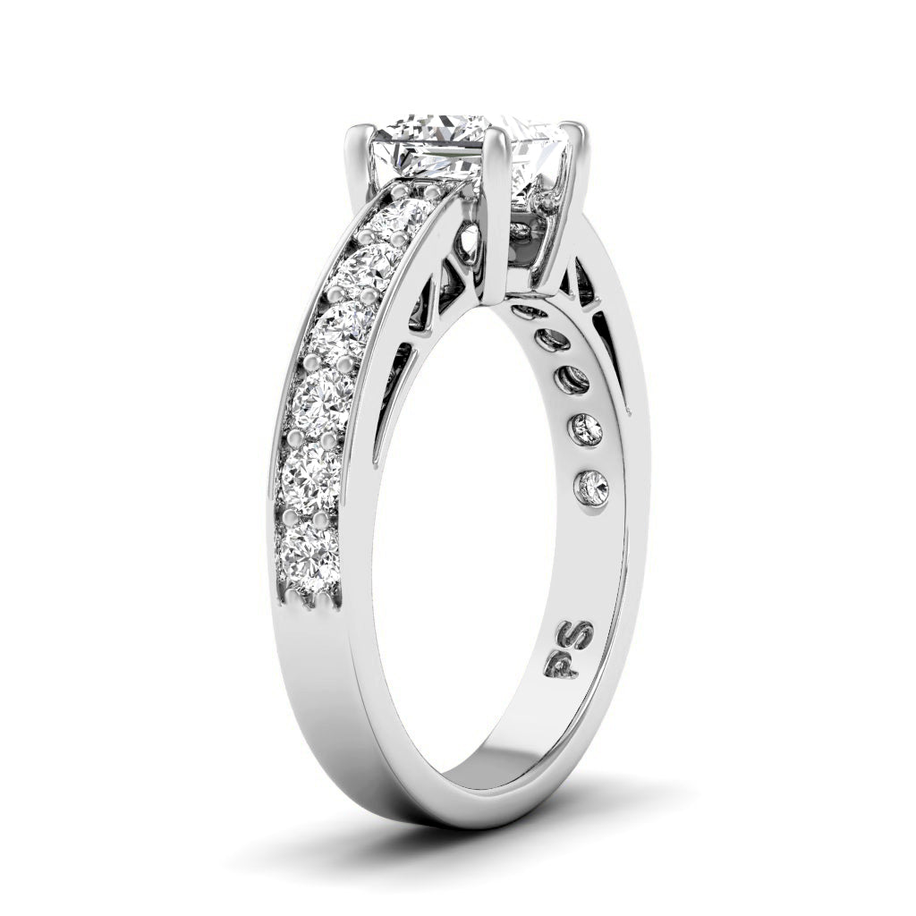 0.85-2.00 CT Princess & Round Cut Natural Diamonds - Engagement Ring