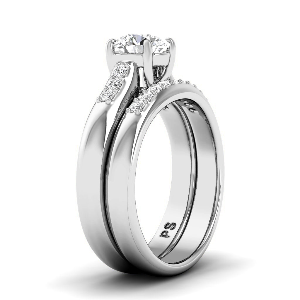 0.75-3.25 CT Round Cut Lab Grown Diamonds - Bridal Set