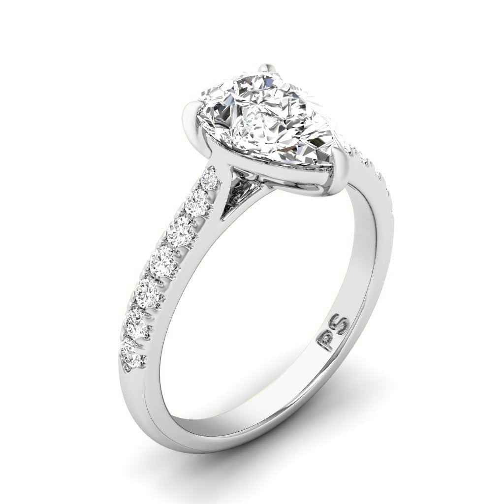 0.85-6.35 CT Pear & Round Cut Diamonds - Engagement Ring