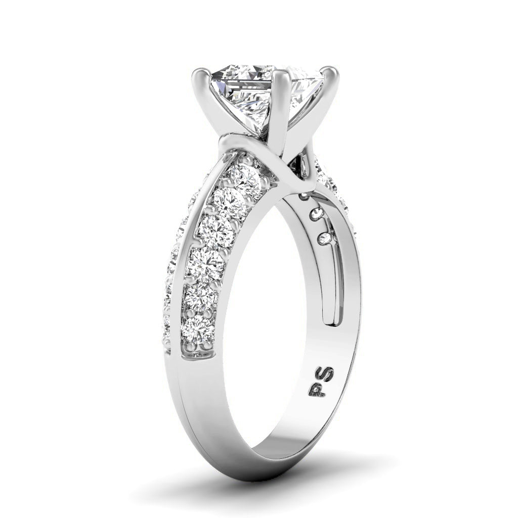 1.00-2.15 CT Round & Princess Cut Diamonds - Engagement Ring