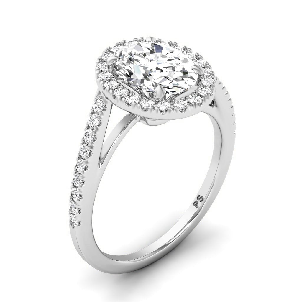 0.85 - 3.35 CT Round & Oval Cut Lab Grown Diamonds - Halo Ring - Primestyle.com