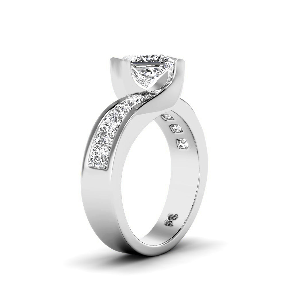 1.95-3.10 CT Princess Cut Diamonds - Engagement Ring