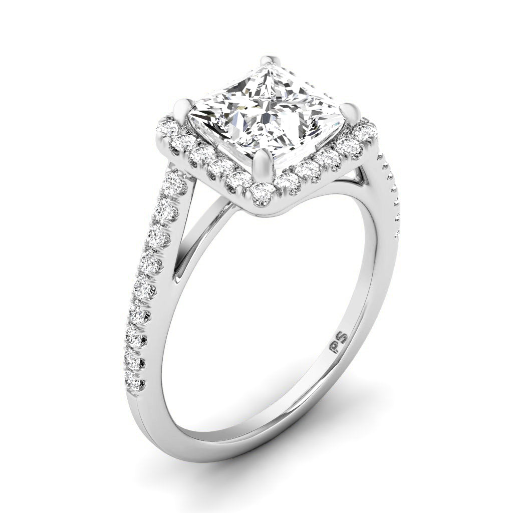 0.85-3.35 CT Round & Princess Cut Lab Grown Diamonds - Halo Ring