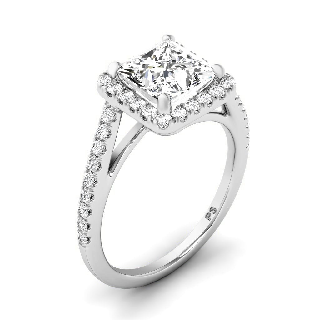 0.85 - 3.35 CT Round & Princess Cut Lab Grown Diamonds - Halo Ring - Primestyle.com
