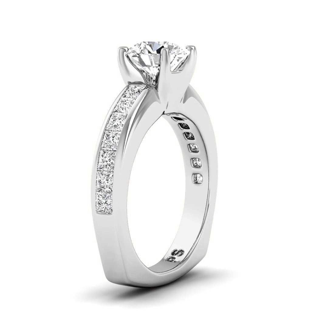 1.20-6.70 CT Princess & Round Cut Lab Grown Diamonds - Engagement Ring