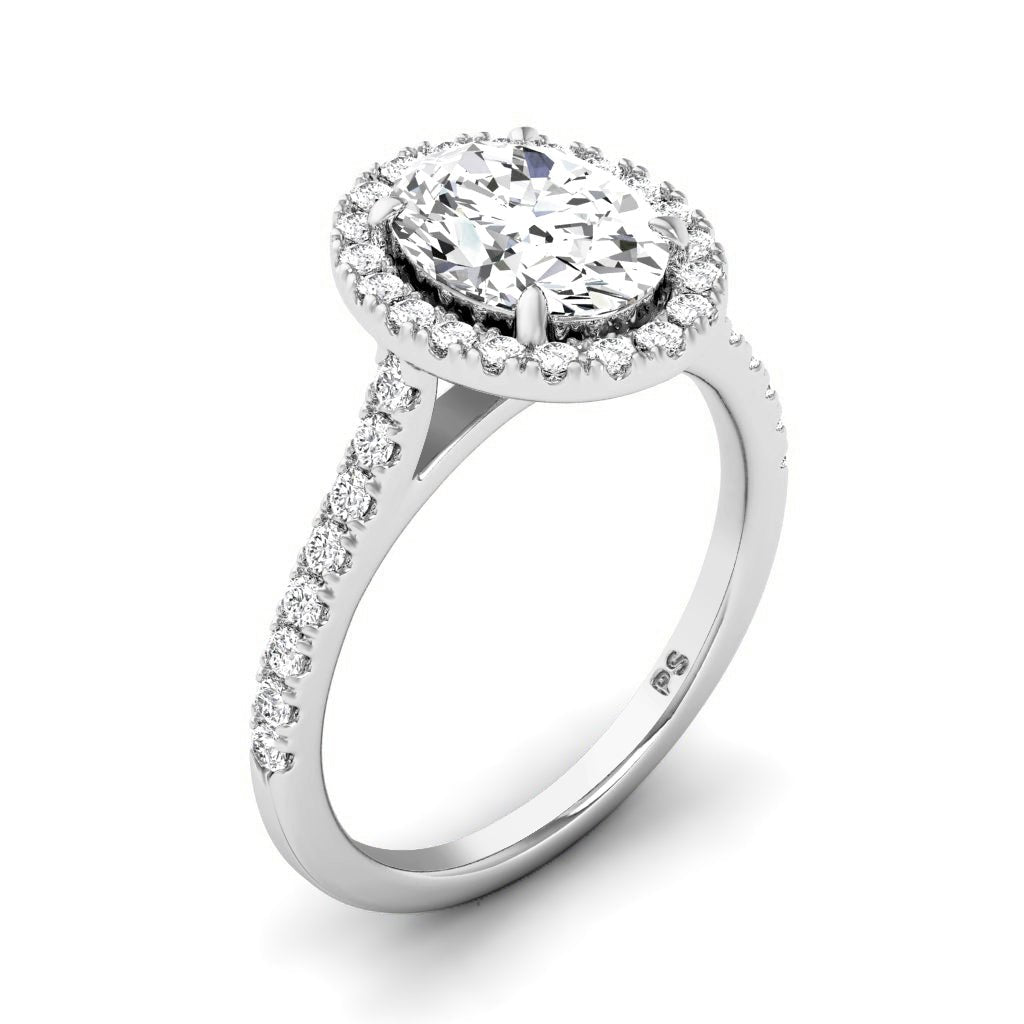 0.95 - 3.45 CT Round & Oval Cut Lab Grown Diamonds - Halo Ring - Primestyle.com