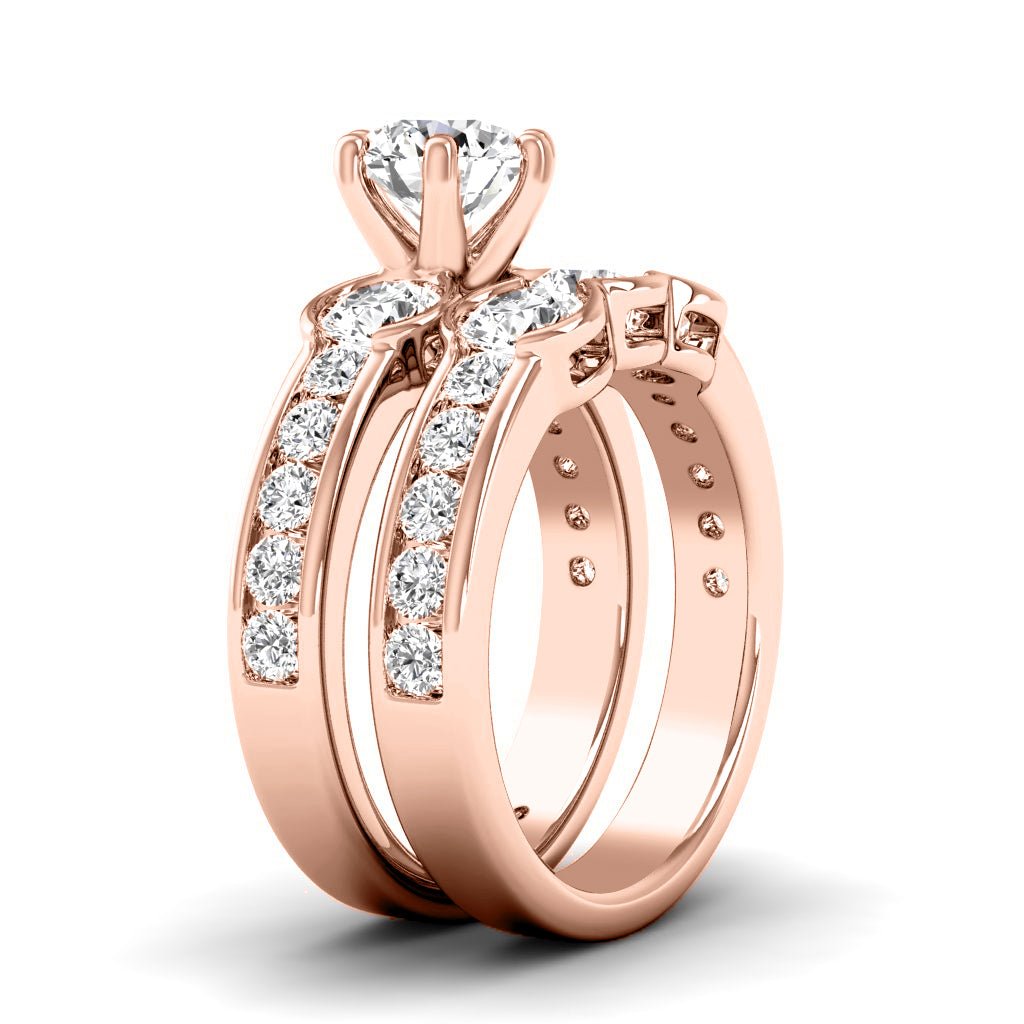 2.30 - 3.45 CT Round Cut Natural Diamonds - Bridal Set - Primestyle.com