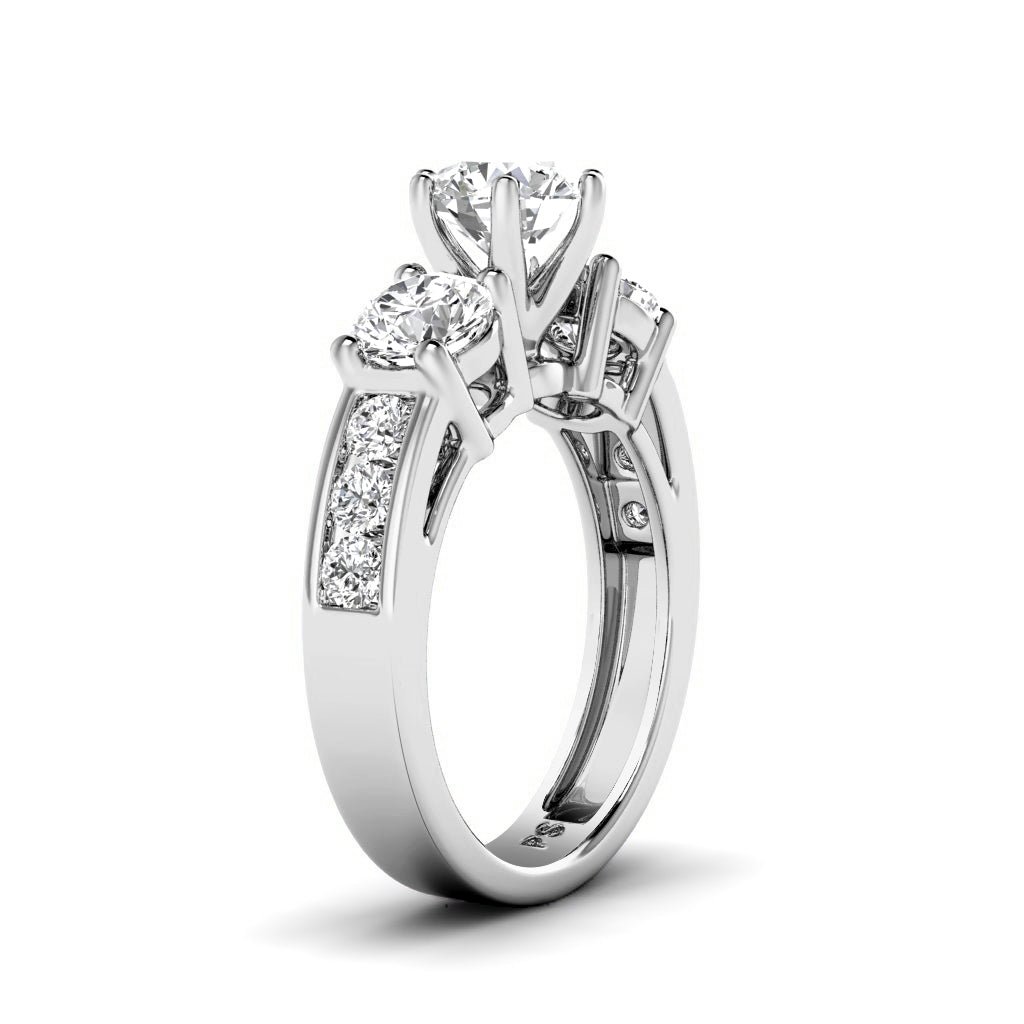 1.15-2.30 CT Princess & Round Cut Natural Diamonds - Engagement Ring