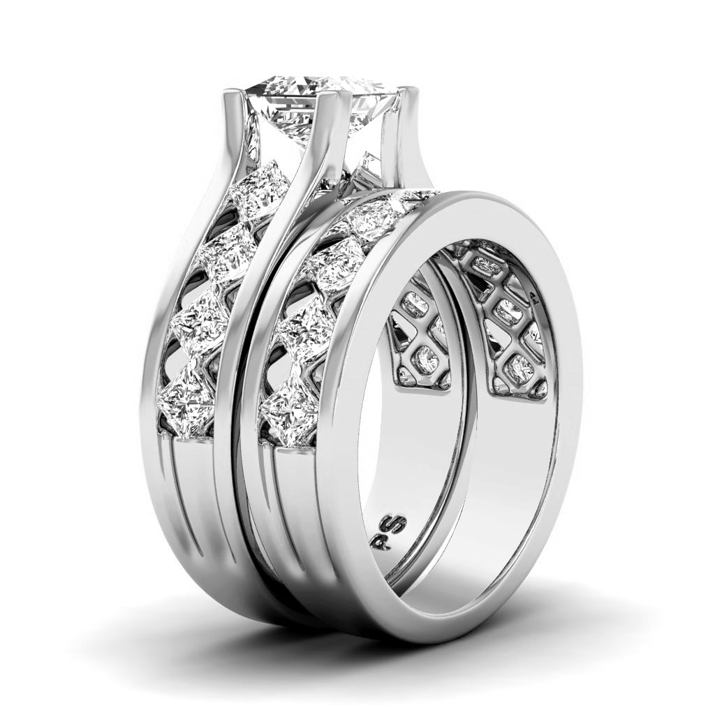 2.20-7.70 CT Princess Cut Diamonds - Bridal Set