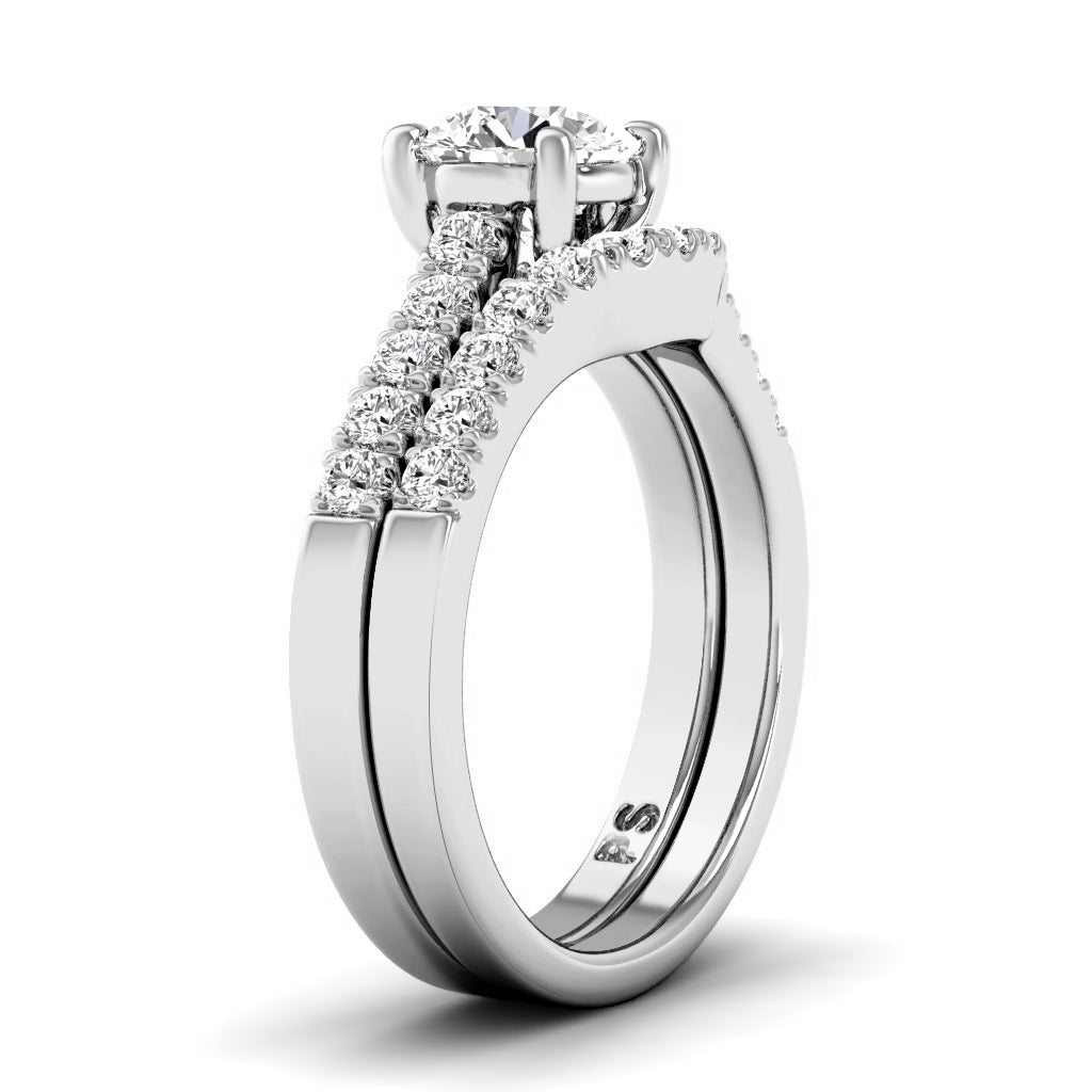 0.90-2.05 CT Round & Princess Cut Diamonds - Bridal Set