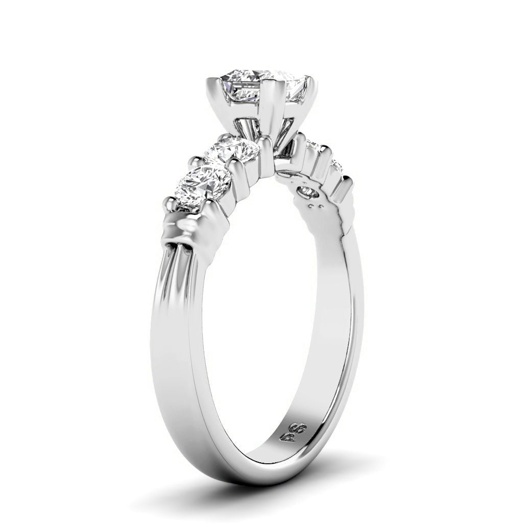 1.05 - 6.55 CT Princess & Round Cut Diamonds - Engagement Ring - Primestyle.com