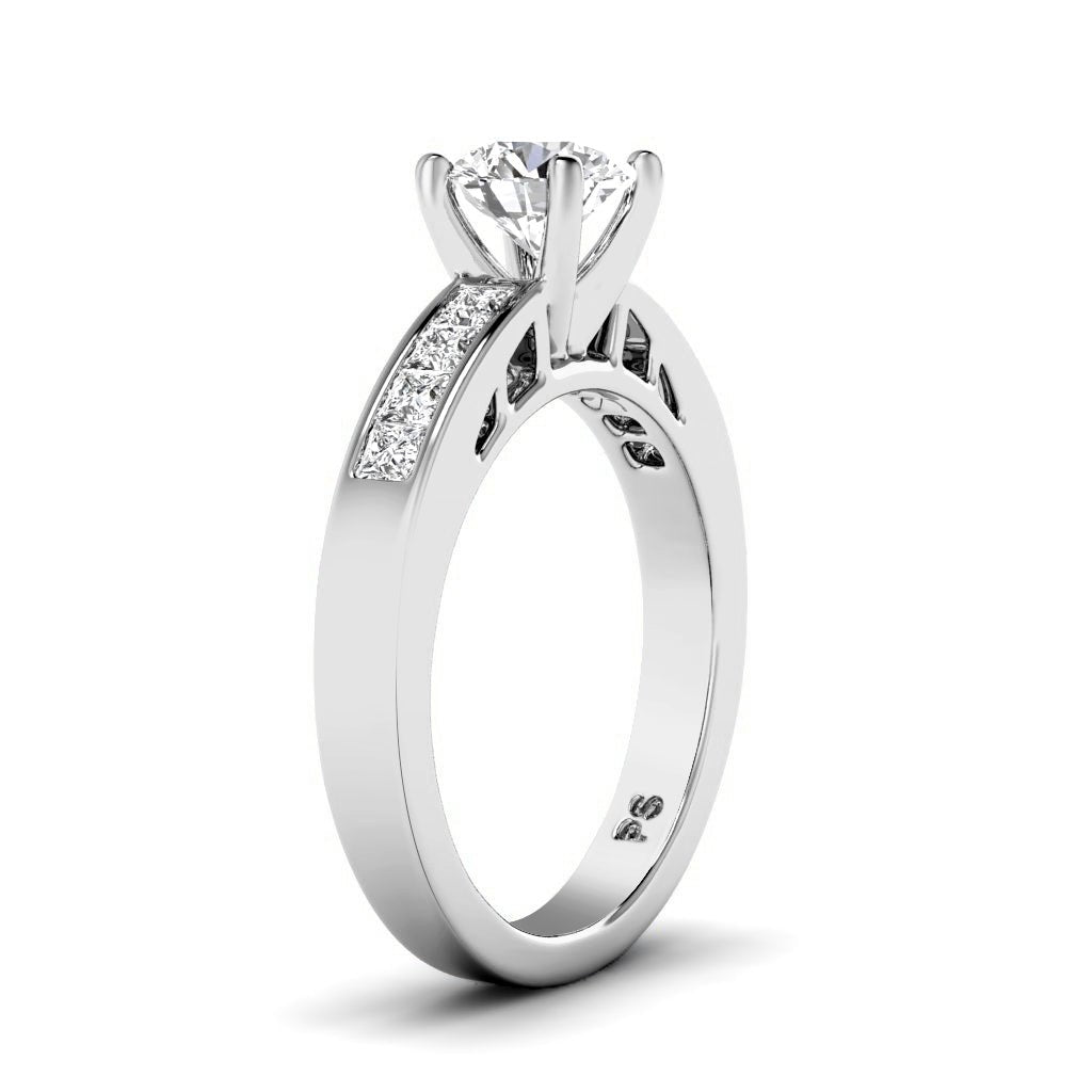 1.00 - 6.50 CT Princess & Round Cut Diamonds - Engagement Ring - Primestyle.com