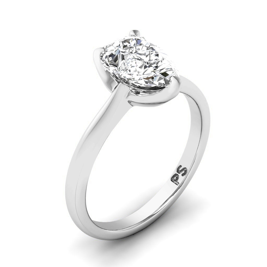 0.50-3.00 CT Pear Cut Lab Grown Diamonds - Solitaire Ring