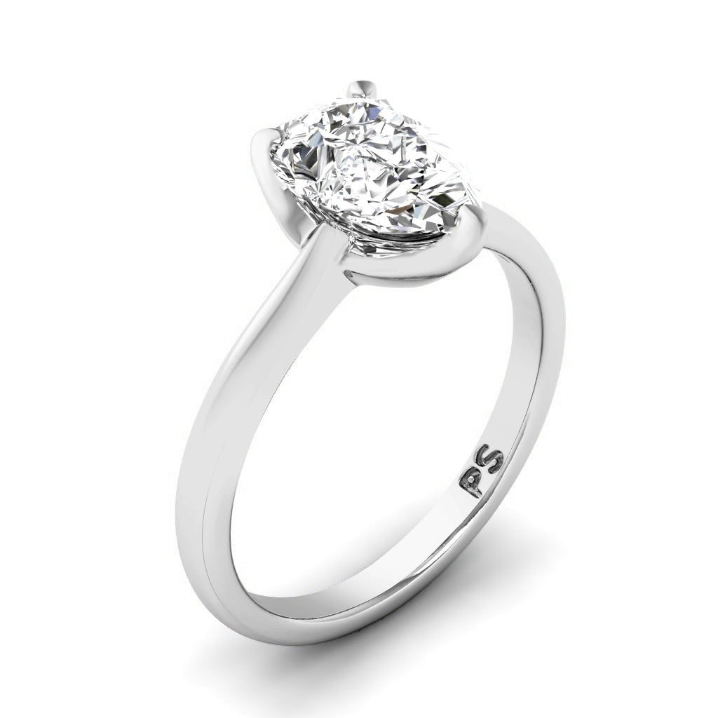 0.50 - 3.00 CT Pear Cut Lab Grown Diamonds - Solitaire Ring - Primestyle.com