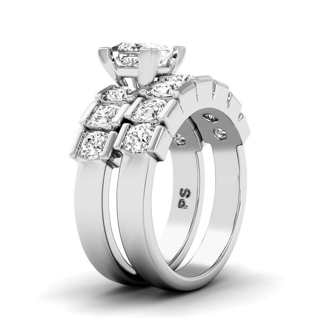 2.20-3.35 CT Round & Princess Cut Diamonds - Bridal Set