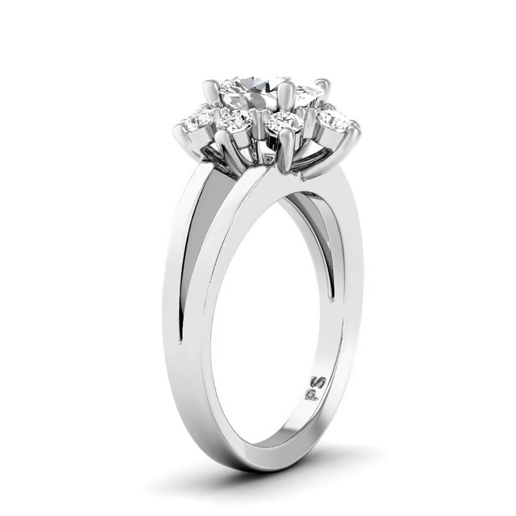 0.75 - 1.90 CT Oval & Round Cut Natural Diamonds - Engagement Ring - Primestyle.com