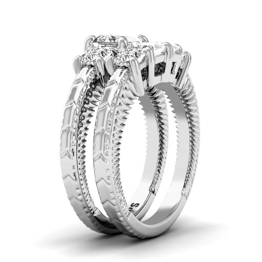 1.60-2.75 CT Princess Cut Diamonds - Bridal Set