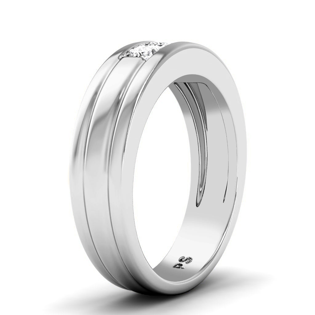 0.90 CT Princess Cut Lab Grown Diamonds - Mens Wedding Band