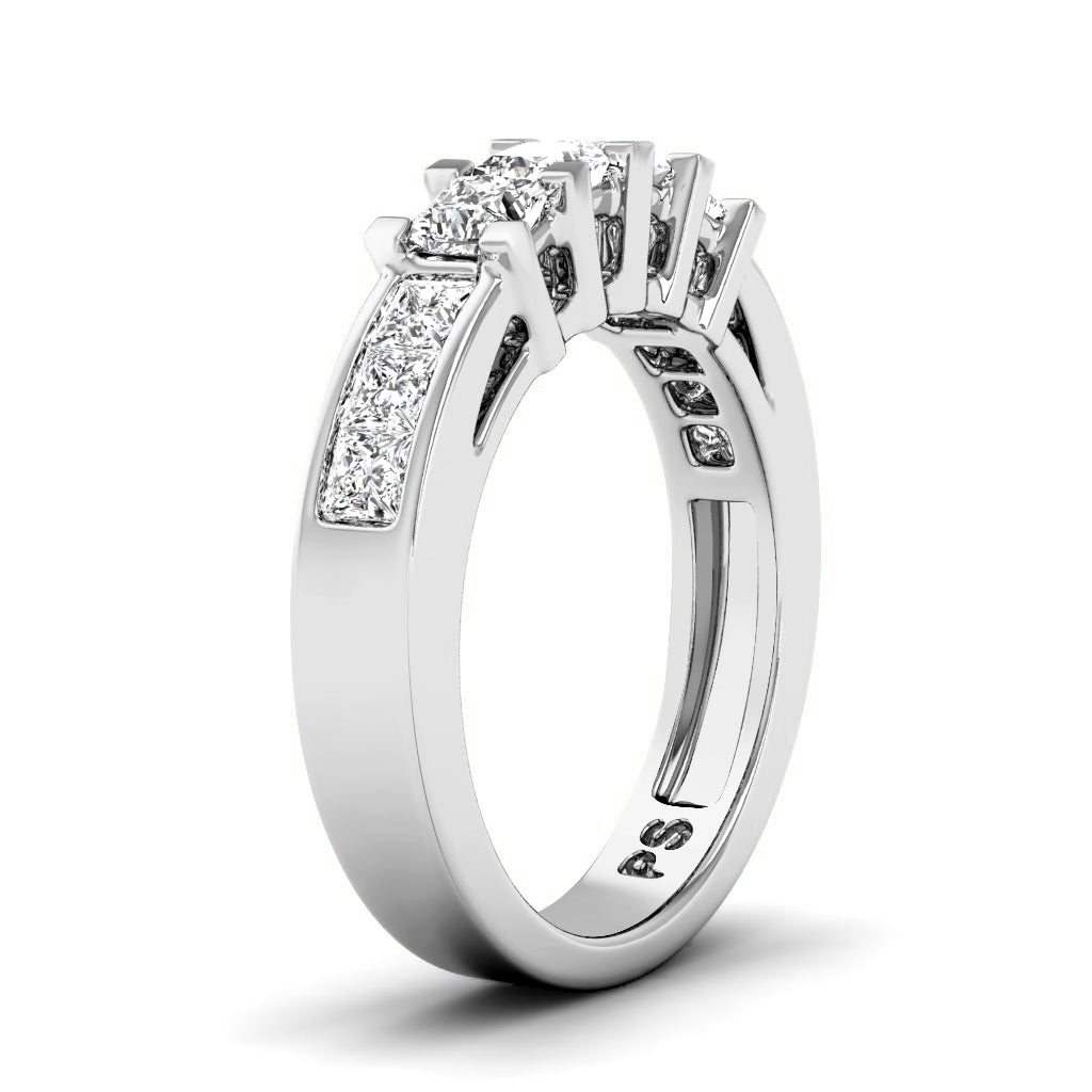 1.10 CT Princess Cut Lab Grown Diamonds - Wedding Band