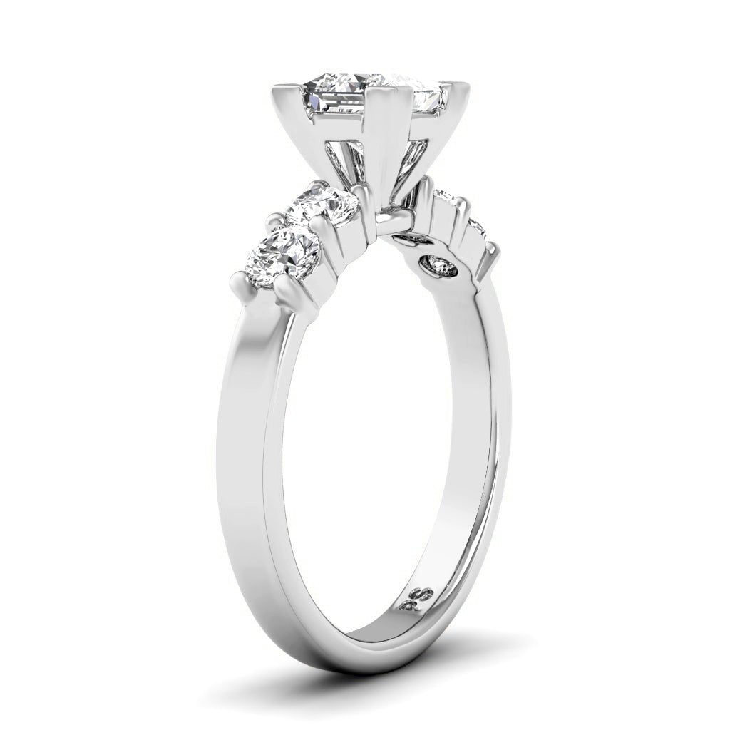0.95 - 2.10 CT Princess & Round Cut Natural Diamonds - Engagement Ring - Primestyle.com