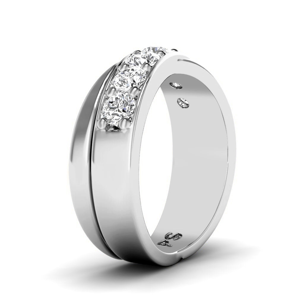1.20 CT Round Cut Lab Grown Diamonds - Mens Wedding Band