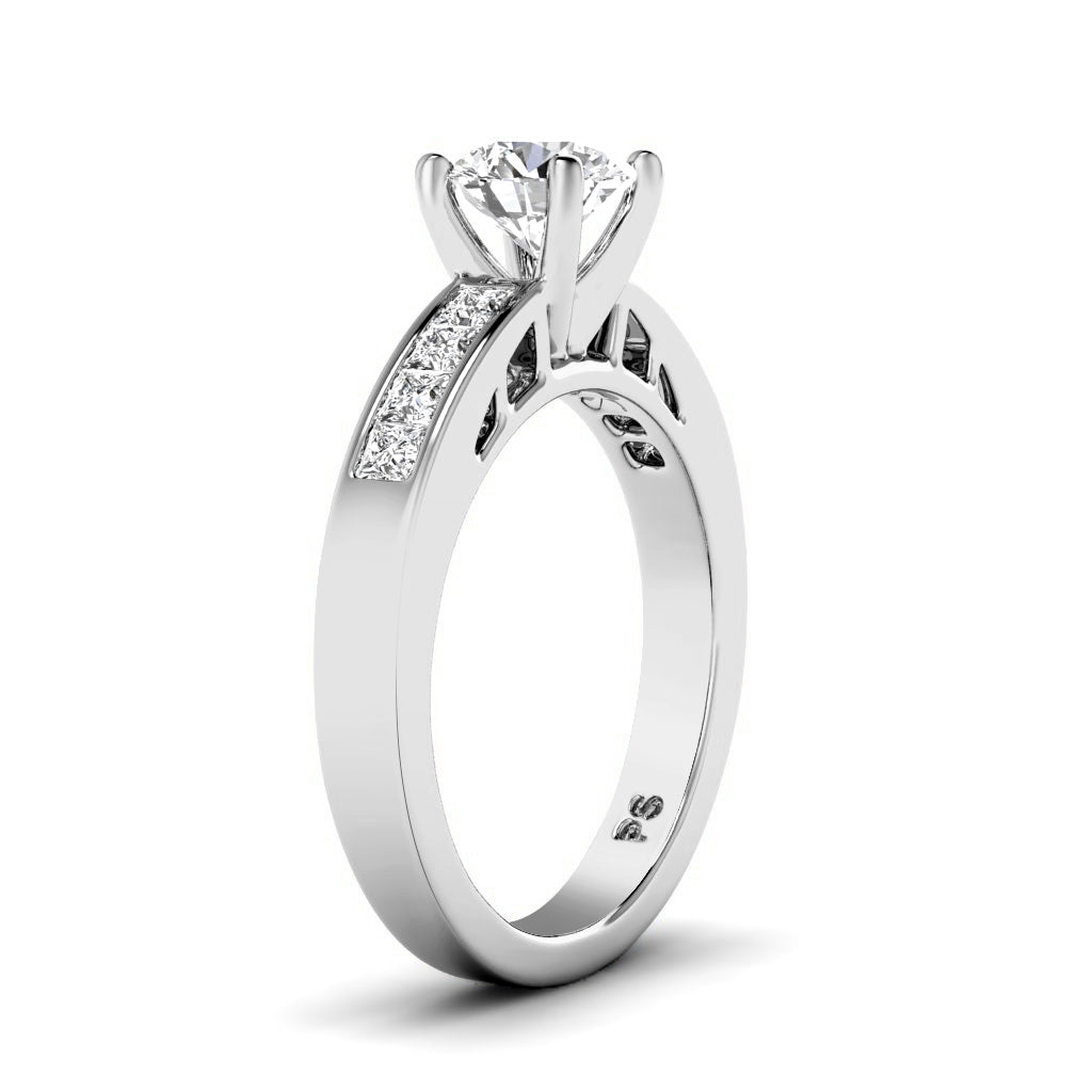 0.85-2.00 CT Princess & Round Cut Diamonds - Engagement Ring