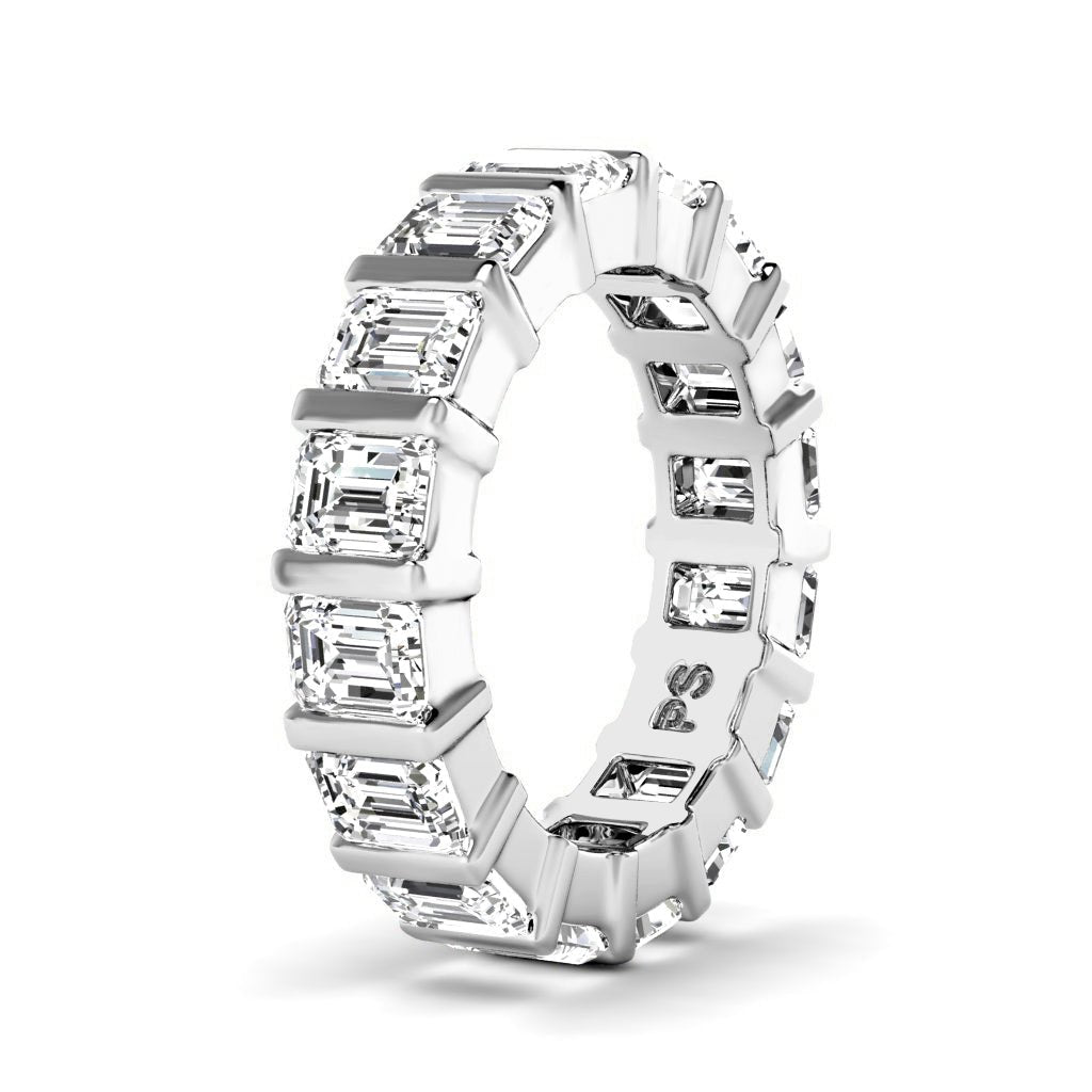 5.50 CT Emerald Cut Lab Grown Diamonds - Eternity Ring - Primestyle.com