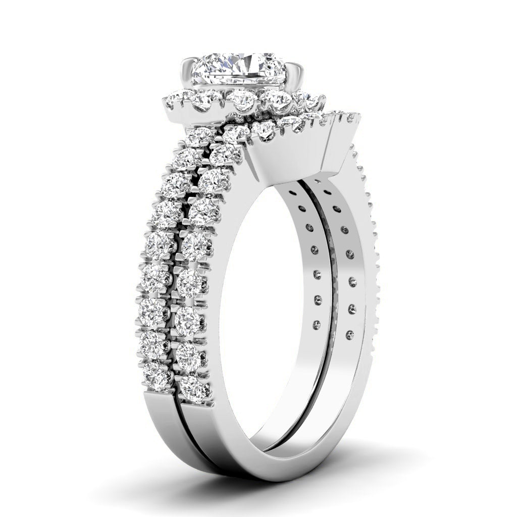 1.10-2.25 CT Round & Heart Cut Diamonds - Bridal Set