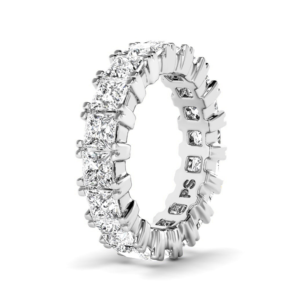 4.60 CT Princess Cut Natural Diamonds - Eternity Rings