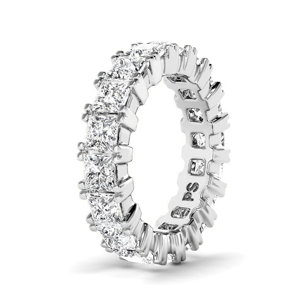 4.60 CT Princess Cut Natural Diamonds - Eternity Rings