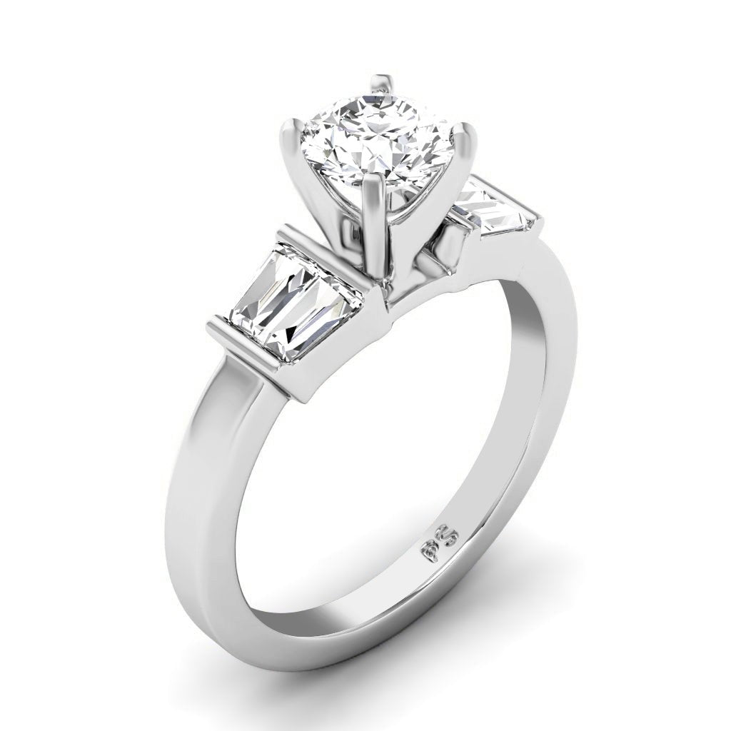 0.90-6.40 CT Round & Taper Cut Lab Grown Diamonds - Engagement Ring
