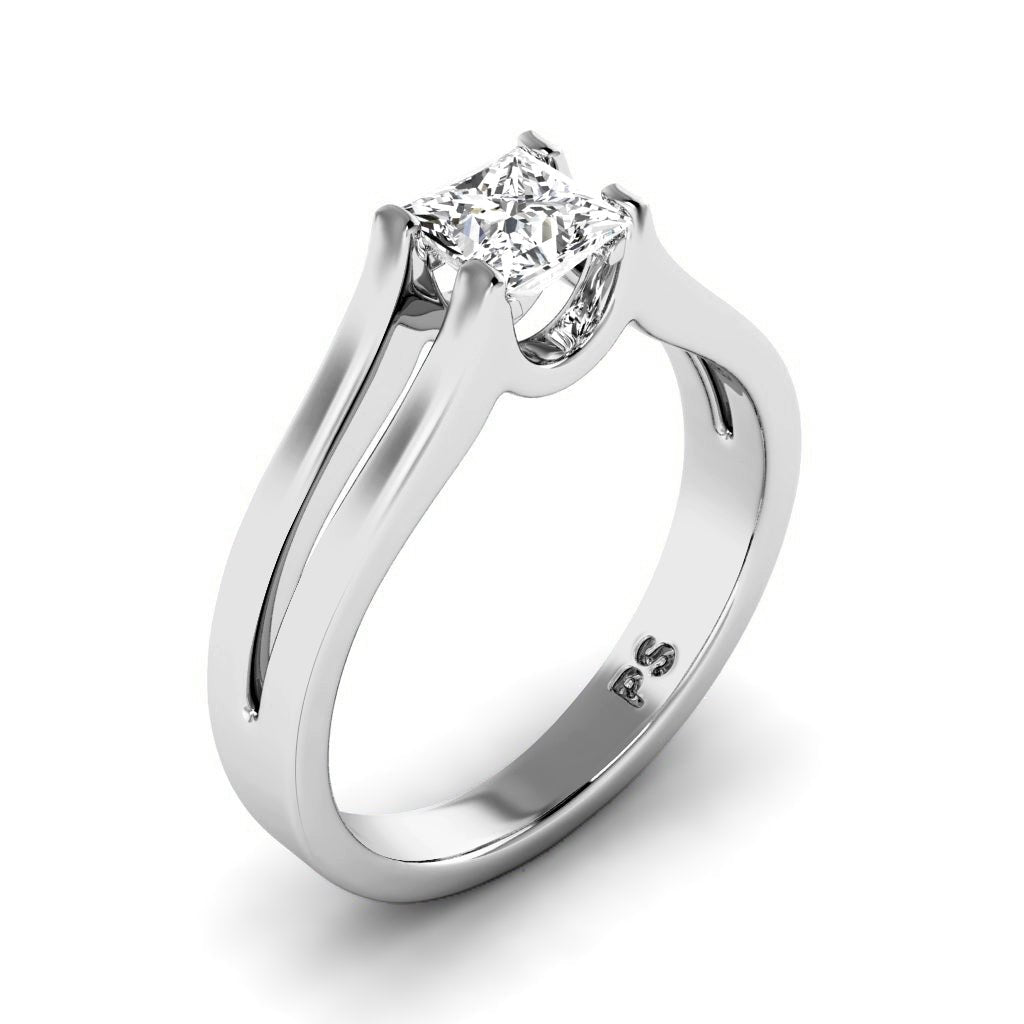 0.35-1.50 CT Princess Cut Natural Diamonds - Solitaire Rings