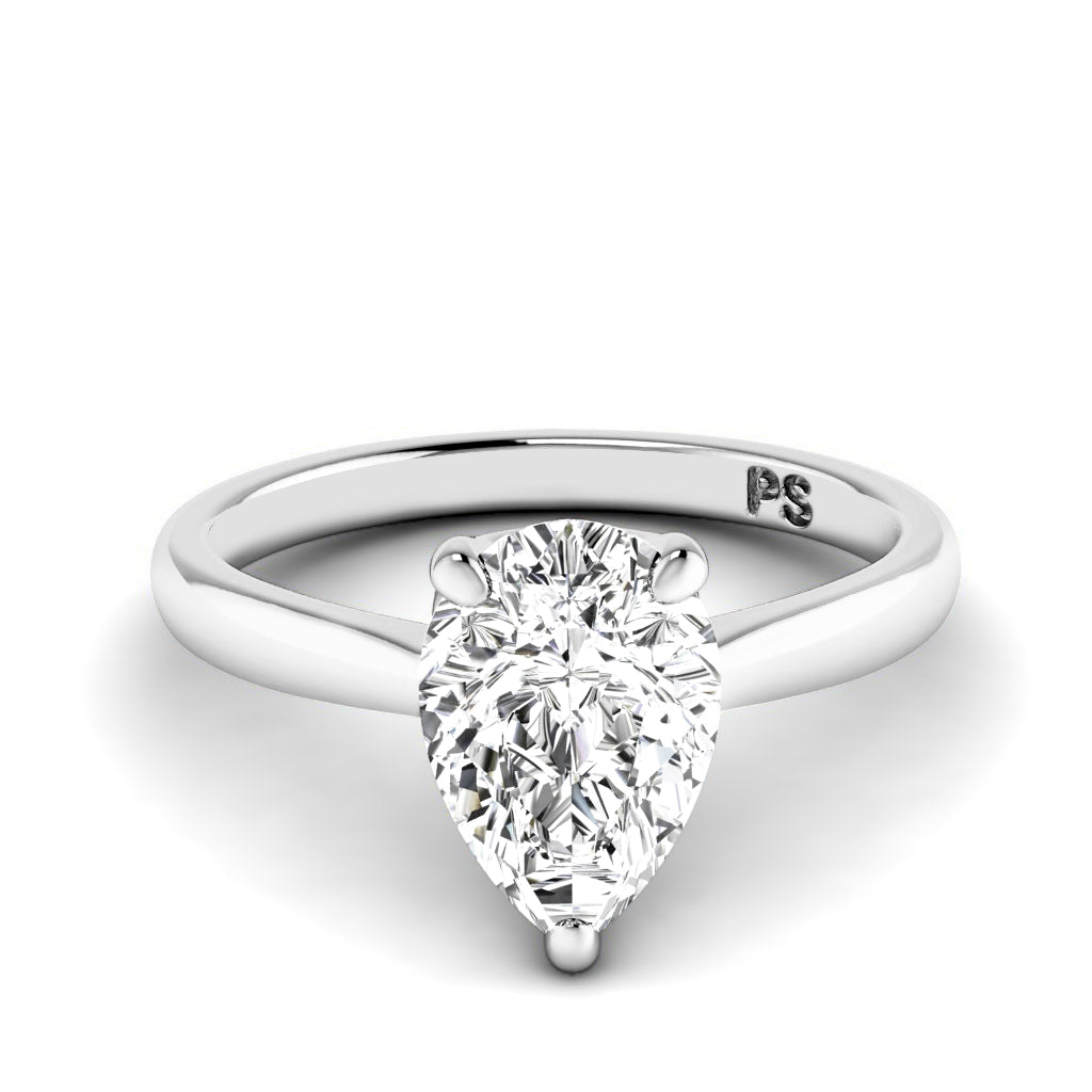 0.50-3.00 CT Pear Cut Lab Grown Diamonds - Solitaire Ring