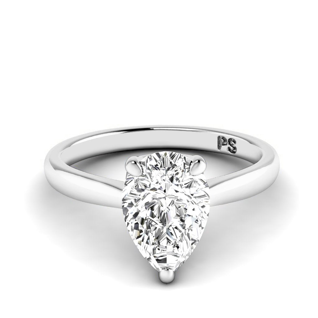 0.50-6.00 CT Pear Cut Diamonds - Solitaire Rings